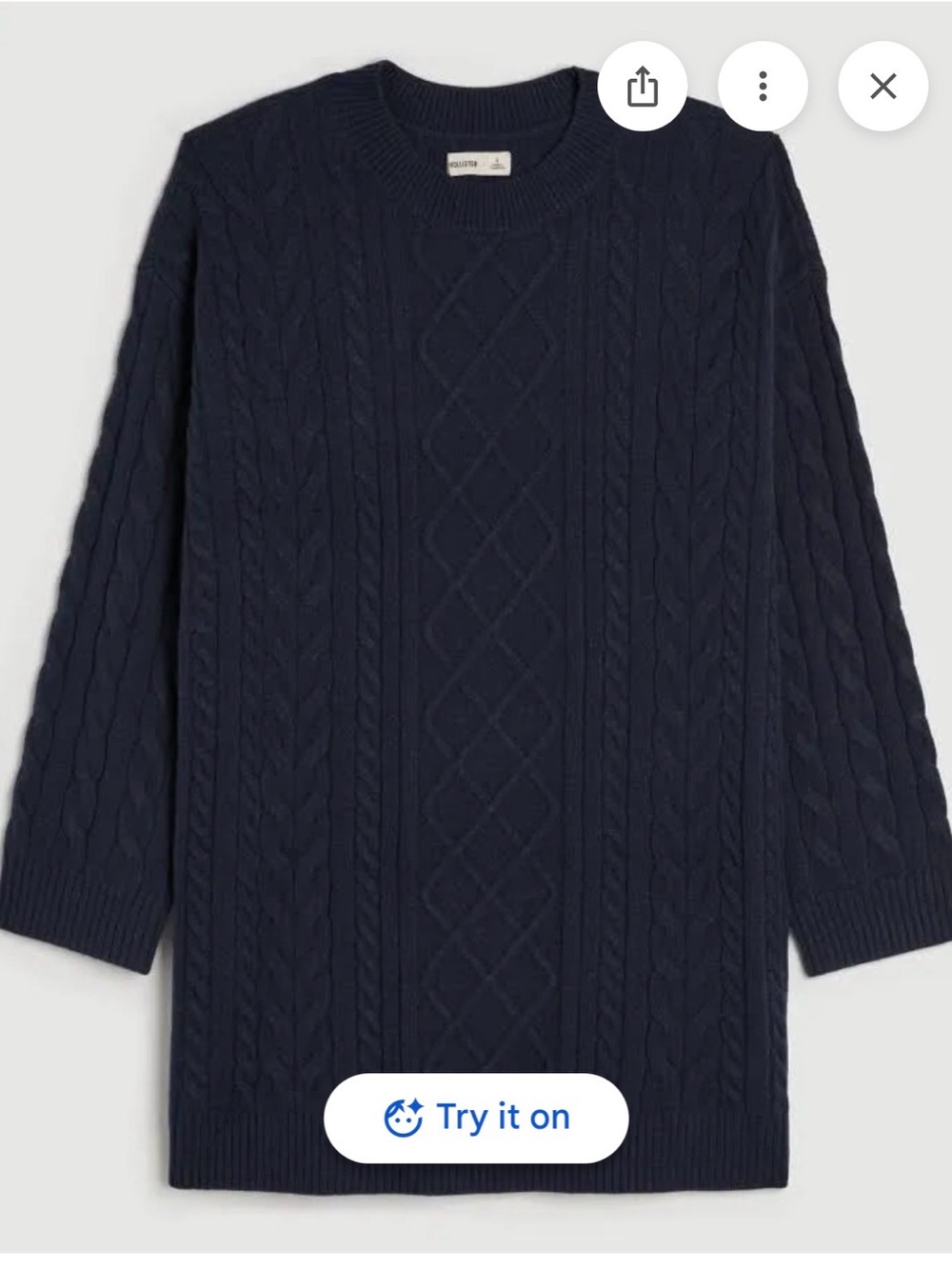 Hollister Cable Knit Sweater Dress - Navy
